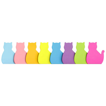 240 Sheets Cat Shape Sticky Notes 8 Color Bright Colorful Sticky Pad 30 Sheets / Pad