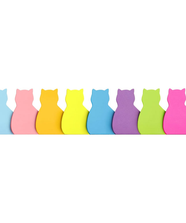 240 Sheets Cat Shape Sticky Notes 8 Color Bright Colorful Sticky Pad 30 Sheets / Pad