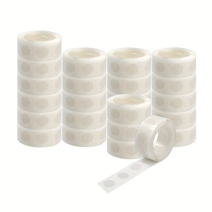 2500-Piece Double Sided Adhesive Dots - Transparent Glue Dots for Balloons, Scrapbooking & Craft Projects | 25 Rolls Strong Hold Removable Tape