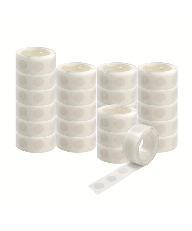 2500-Piece Double Sided Adhesive Dots - Transparent Glue Dots for Balloons, Scrapbooking & Craft Projects | 25 Rolls Strong Hold Removable Tape