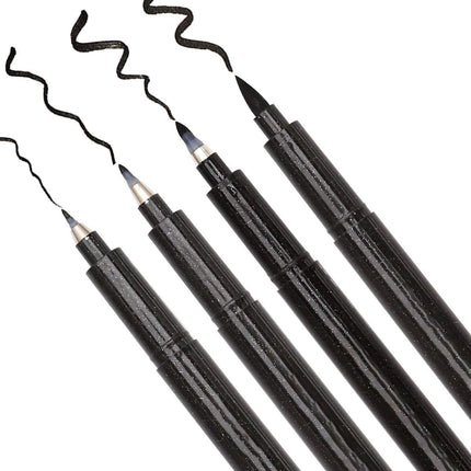 4pcs Metallic Brush Tip Marker Pens Set - Fast-Drying Gel Ink, No Smudge Calligraphy Pens for Art & Craft