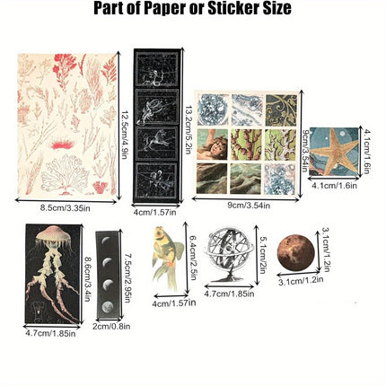 200 Pieces Vintage Ephemera Scrapbooking Supplies Pack for Journaling, Decoupage Paper Scrapbook Stickers Kit for Bullet Junk Journal Planners Collage Craft Notebooks Album