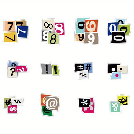 200Pcs Waterproof Alphabet Stickers  A-Z Letters 0-9 Numbers for Scrapbooking Notebook Classroom Decor Door Mailbox Water Bottle Laptop DIY Craft Projects Durable Adhesive