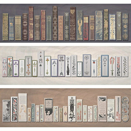 120 Pieces Vintage Scrapbook Washi Stickers - Antique Floral, Title & Book Theme Decals for Journals, Planners, Photo Albums & DIY Projects (8-15cm/3.15-5.9in)