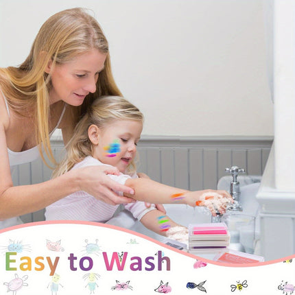 15-Color Washable Ink Pads for Kids | Non-Toxic Stamp Pads for Finger Painting & Art Crafts