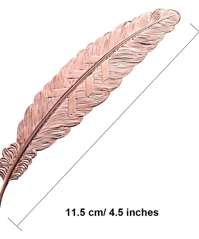 27-Piece Vintage Feather Metal Bookmark Set in 9 Elegant Colors | Thin Metal Page Markers for Readers, Adults & Kids