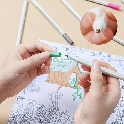 12pcs Fine Point Metallic Marker Pens for Black Paper, Rock Painting, Ceramics & DIY Crafts - Acid-Free Quick Dry