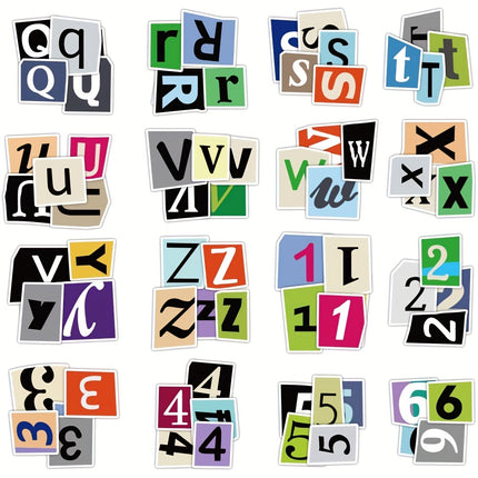 200Pcs Waterproof Alphabet Stickers  A-Z Letters 0-9 Numbers for Scrapbooking Notebook Classroom Decor Door Mailbox Water Bottle Laptop DIY Craft Projects Durable Adhesive