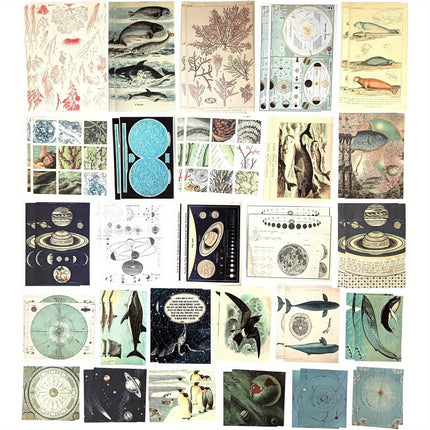 200 Pieces Vintage Ephemera Scrapbooking Supplies Pack for Journaling, Decoupage Paper Scrapbook Stickers Kit for Bullet Junk Journal Planners Collage Craft Notebooks Album