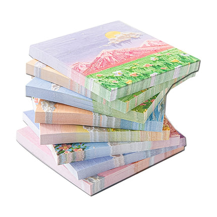 Oil Painting Scenery Sticky Notes - 640 Sheets Self-Stick Pads, 80 Sheets/Pad, Aesthetic Landscape Notepads for Office & School