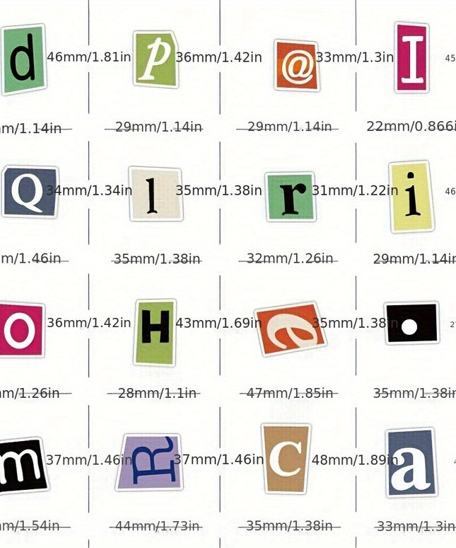 200Pcs Waterproof Alphabet Stickers  A-Z Letters 0-9 Numbers for Scrapbooking Notebook Classroom Decor Door Mailbox Water Bottle Laptop DIY Craft Projects Durable Adhesive