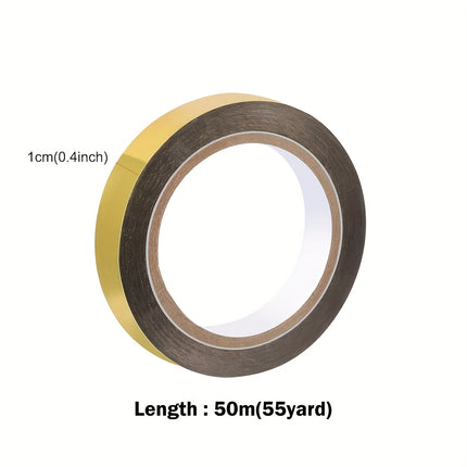 Gold Metallic Mirror Tape - 8 Rolls Reflective Adhesive for Wall Decor, Gift Wrapping & DIY Crafts 55 Yard