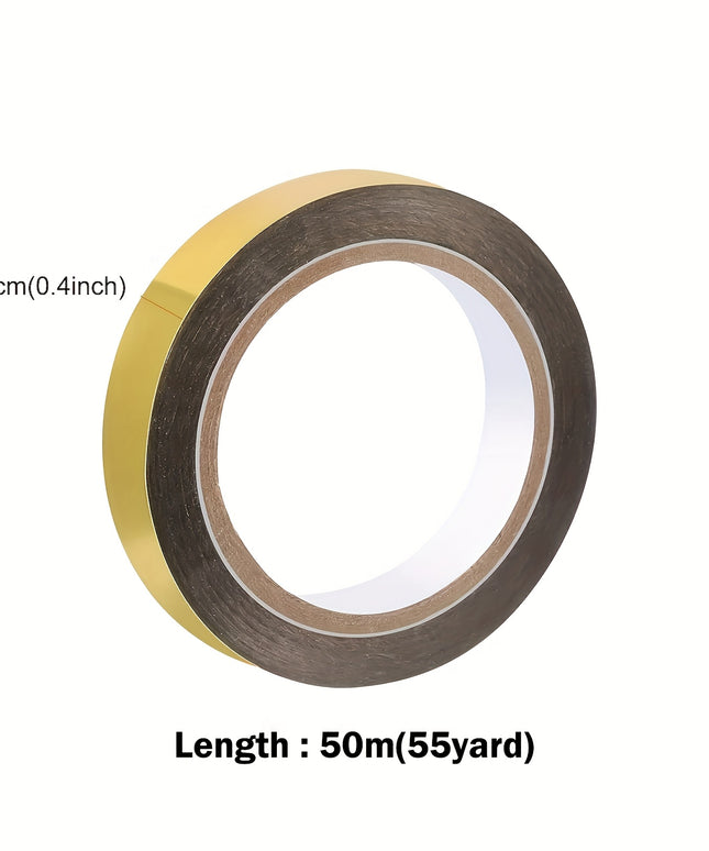 Gold Metallic Mirror Tape - 8 Rolls Reflective Adhesive for Wall Decor, Gift Wrapping & DIY Crafts 55 Yard