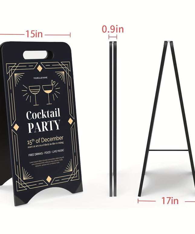 Double Sided A-Frame Chalkboard Sign Large 16x32 Inch - Foldable Outdoor Indoor Blackboard Menu Display for Restaurant, Wedding, Business, Heavy Duty Sidewalk Signs