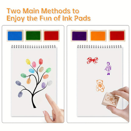 15-Color Washable Ink Pads for Kids | Non-Toxic Stamp Pads for Finger Painting & Art Crafts