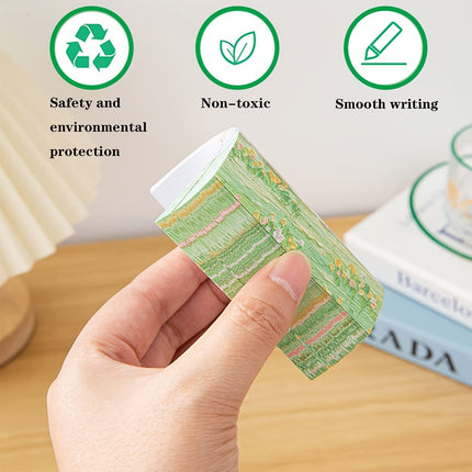 Oil Painting Scenery Sticky Notes - 640 Sheets Self-Stick Pads, 80 Sheets/Pad, Aesthetic Landscape Notepads for Office & School