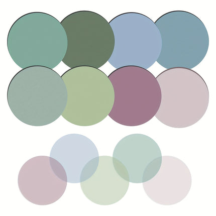 400pcs Morandi Round Transparent Sticky Notes - Clear Waterproof Book Markers & Page Flags for Office & Study Supplies (8 Color Pads)